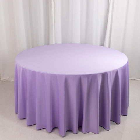 Scuba Round 120" Tablecloth Lavender Lilac - Wrinkle Free & Stain Resistant Seamless Table Cover