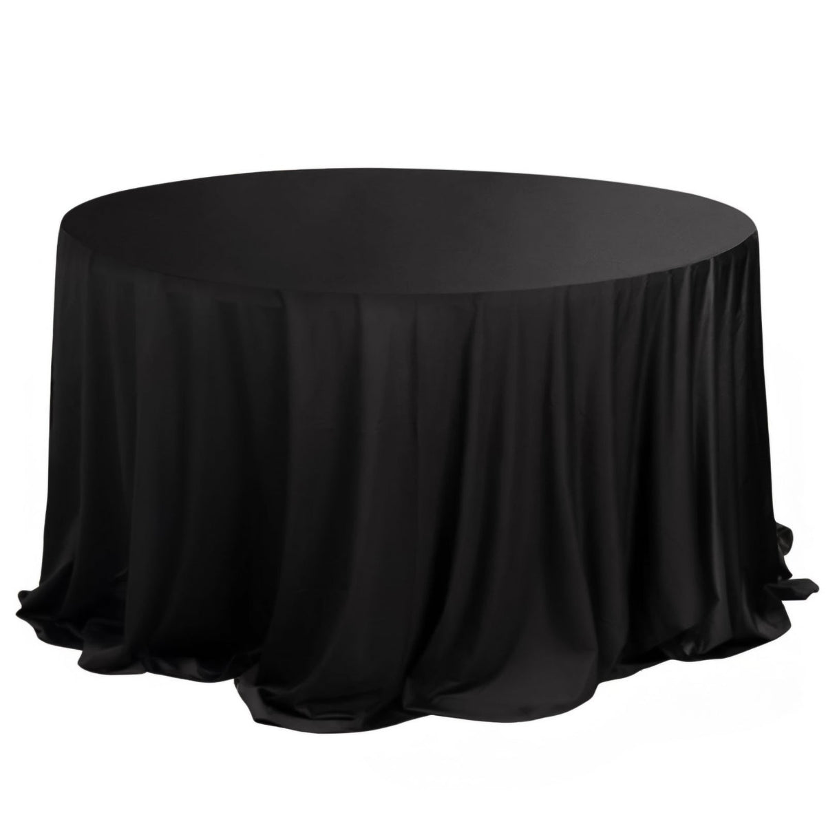 Scuba Round 132" Tablecloth Black - Wrinkle Free & Stain Resistant Seamless Table Cover for Weddings & Events