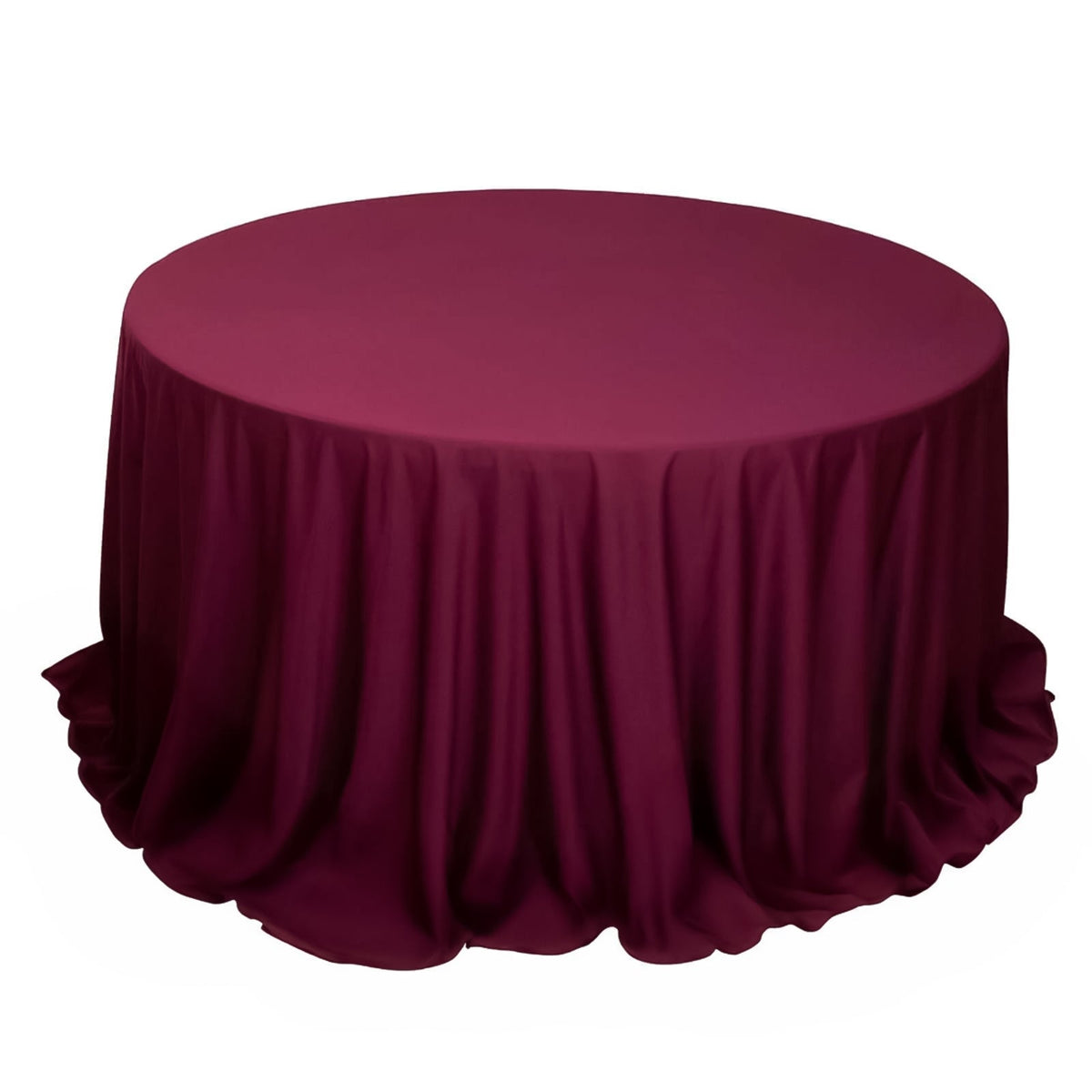 Scuba Round 132" Tablecloth Burgundy - Wrinkle Free & Stain Resistant Seamless Table Cover