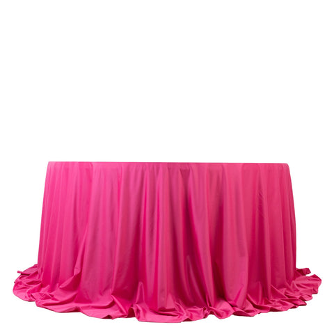 Scuba Round 132" Tablecloth Fuchsia - Wrinkle Free & Stain Resistant Seamless Table Cover