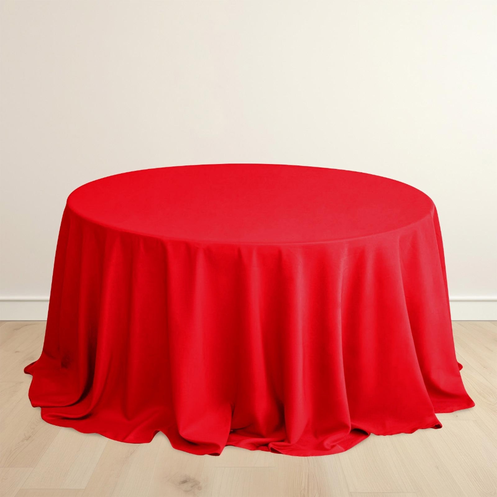 Scuba Round 132" Tablecloth Red - Wrinkle Free & Stain Resistant Seamless Table Cover