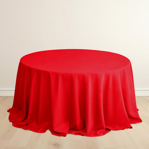 Scuba Round 132" Tablecloth Red - Wrinkle Free & Stain Resistant Seamless Table Cover