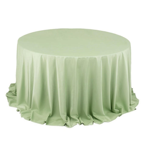 Scuba Round 132" Tablecloth Sage Green - Wrinkle Free & Stain Resistant Seamless Table Cover