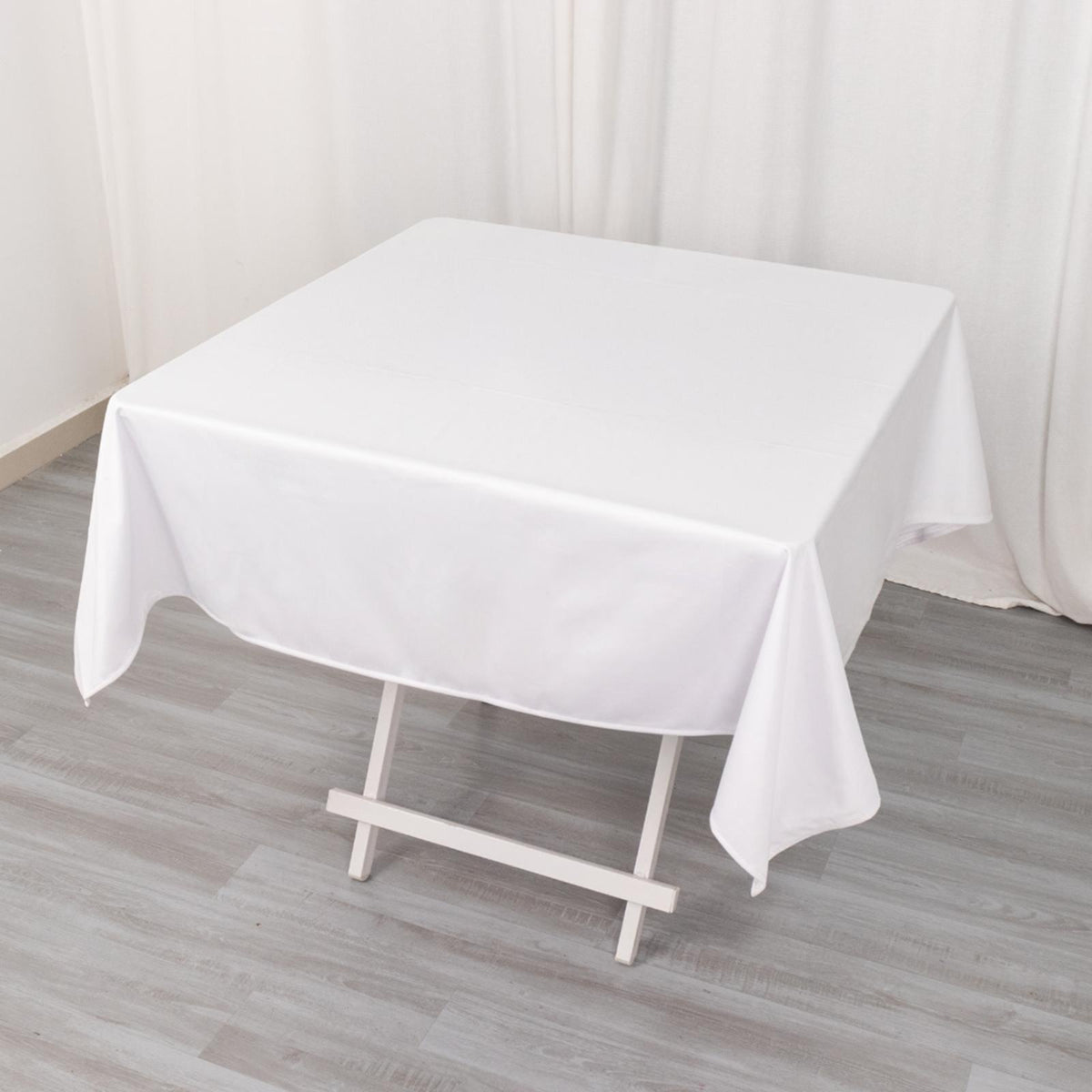 Scuba Square 54"x54" Tablecloth White - Wrinkle Free & Stain Resistant Table Cover for Weddings & Events