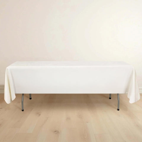 Scuba Rectangular 60"x102" Tablecloth Ivory - Wrinkle Free & Stain Resistant Table Cover
