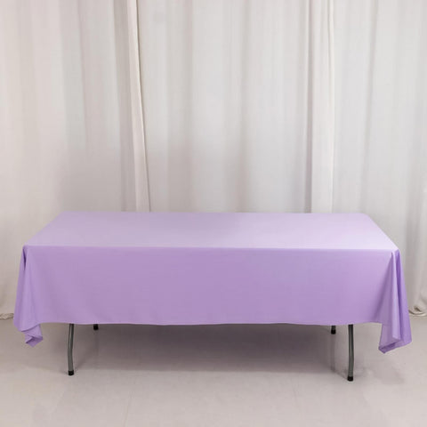 Scuba Rectangular 60"x102" Tablecloth Lavender Lilac - Wrinkle Free & Stain Resistant Table Cover