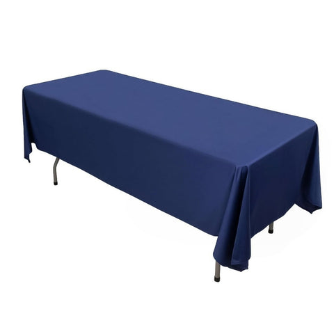 Scuba Rectangular 60"x102" Tablecloth Navy Blue - Wrinkle Free & Stain Resistant Table Cover