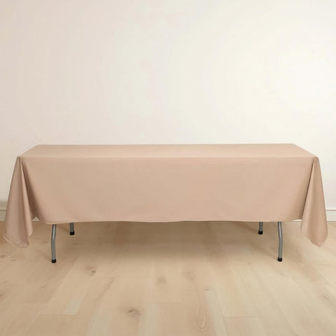 Scuba Rectangular 60"x102" Tablecloth Nude - Wrinkle Free & Stain Resistant Table Cover