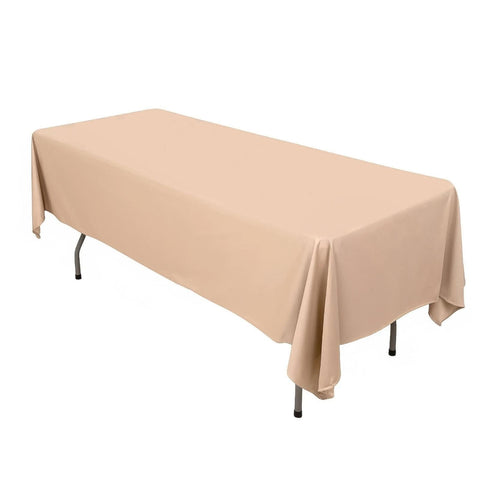 Scuba Rectangular 60"x102" Tablecloth Nude - Wrinkle Free & Stain Resistant Table Cover