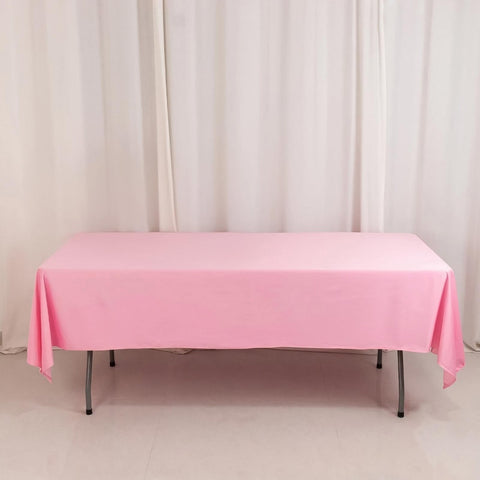 Scuba Rectangular 60"x102" Tablecloth Pink - Wrinkle Free & Stain Resistant Table Cover