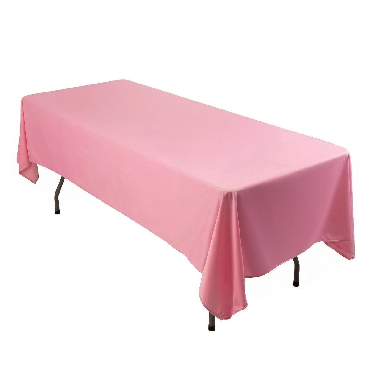 Scuba Rectangular 60"x102" Tablecloth Pink - Wrinkle Free & Stain Resistant Table Cover