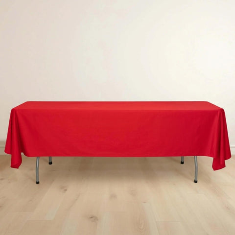 Scuba Rectangular 60"x102" Tablecloth Red - Wrinkle Free & Stain Resistant Table Cover