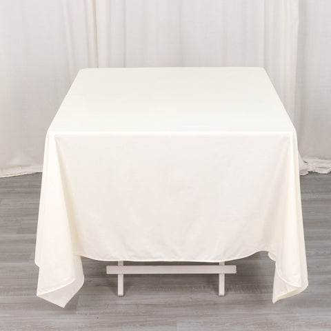 Scuba Square 70"x70" Tablecloth Ivory - Wrinkle Free & Stain Resistant Table Cover