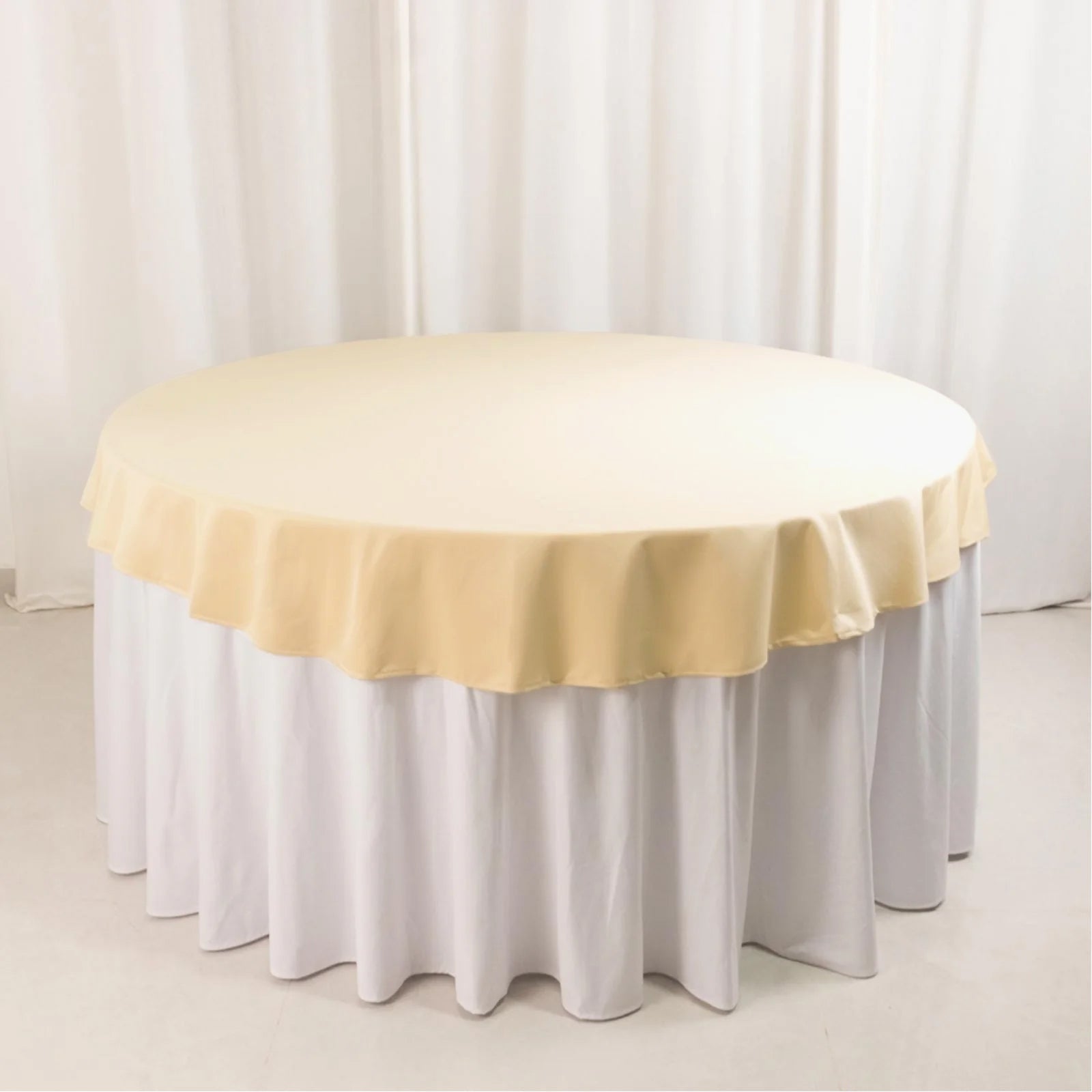 Scuba Round 70" Tablecloth Beige - Wrinkle Free & Stain Resistant Table Cover