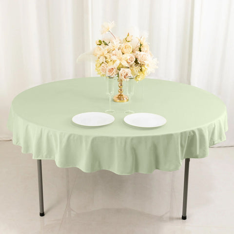 Scuba Round 70" Tablecloth Sage Green - Wrinkle Free & Stain Resistant Table Cover