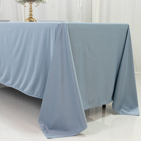 Scuba Rectangular 72"x120" Tablecloth Dusty Blue - Wrinkle Free & Stain Resistant Table Cover