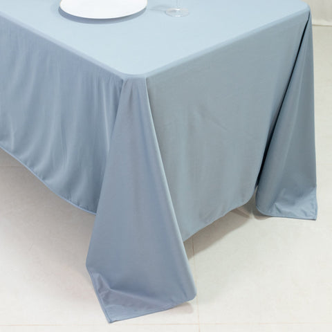 Scuba Rectangular 72"x120" Tablecloth Dusty Blue - Wrinkle Free & Stain Resistant Table Cover