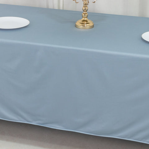 Scuba Rectangular 72"x120" Tablecloth Dusty Blue - Wrinkle Free & Stain Resistant Table Cover