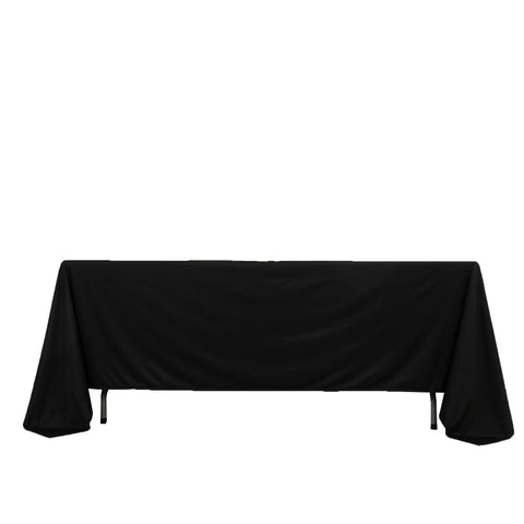 Scuba Rectangular 72"x120" Tablecloth Black - Wrinkle Free & Stain Resistant Table Cover