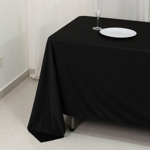 Scuba Rectangular 72"x120" Tablecloth Black - Wrinkle Free & Stain Resistant Table Cover