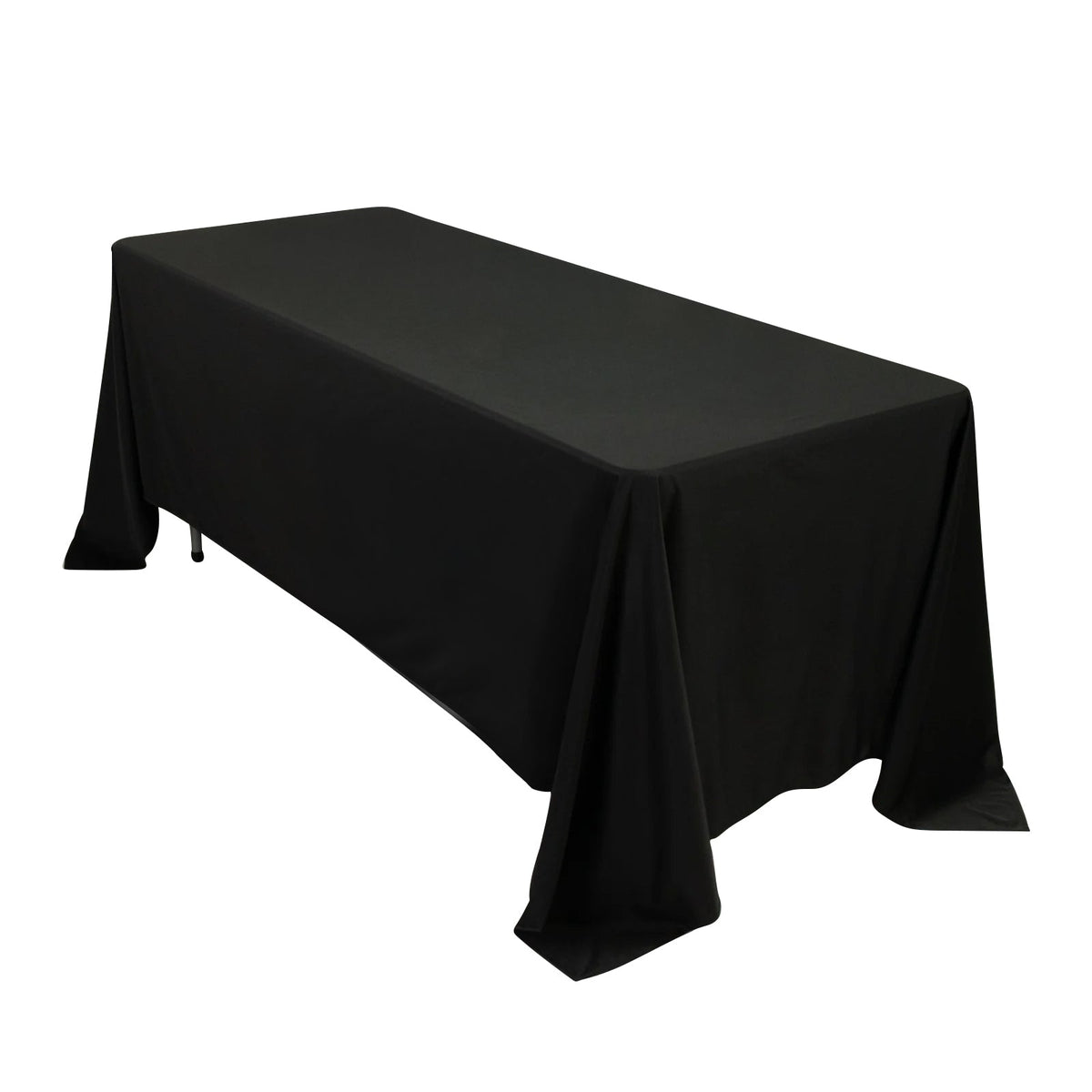 Scuba Rectangular 72"x120" Tablecloth Black - Wrinkle Free & Stain Resistant Table Cover