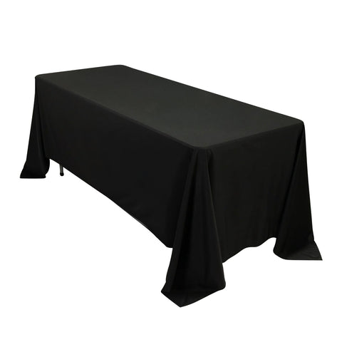 Scuba Rectangular 72"x120" Tablecloth Black - Wrinkle Free & Stain Resistant Table Cover