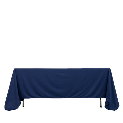 Scuba Rectangular 72"x120" Tablecloth Navy Blue - Wrinkle Free & Stain Resistant Table Cover