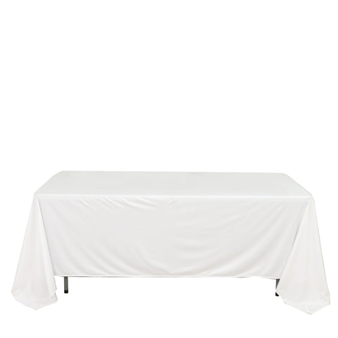 Scuba Rectangular 72"x120" Tablecloth White - Wrinkle Free & Stain Resistant Table Cover
