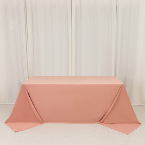 Scuba Rectangular 90"x132" Tablecloth Dusty Rose - Wrinkle Free, Stain Resistant & Seamless Table Cover