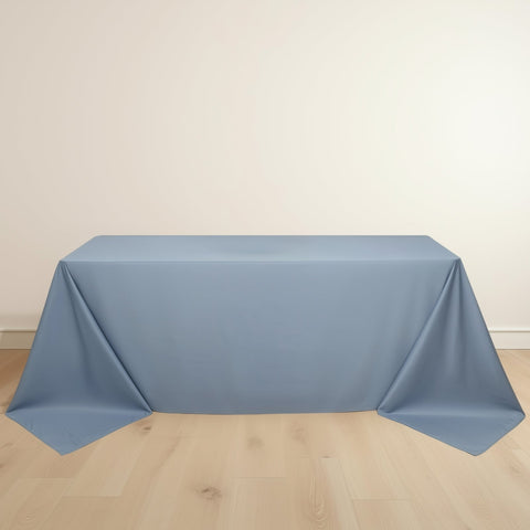 Scuba Rectangular 90"x132" Tablecloth Dusty Blue - Wrinkle Free, Stain Resistant & Seamless Table Cover