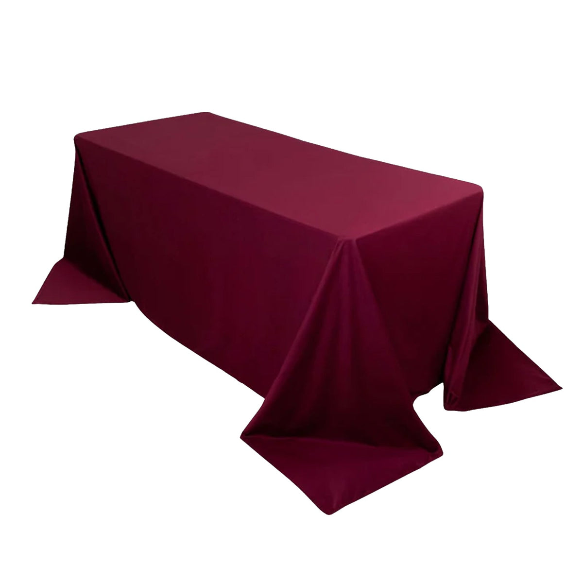 Scuba Rectangular 90"x132" Tablecloth Burgundy - Wrinkle Free, Stain Resistant & Seamless Table Cover