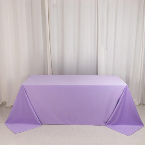 Scuba Rectangular 90"x132" Tablecloth Lavender Lilac - Wrinkle Free, Stain Resistant & Seamless Table Cover