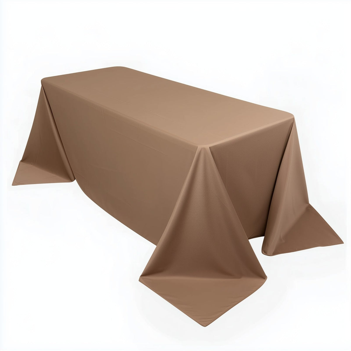 Scuba Rectangular 90"x132" Tablecloth Nude - Wrinkle Free, Stain Resistant & Seamless Table Cover