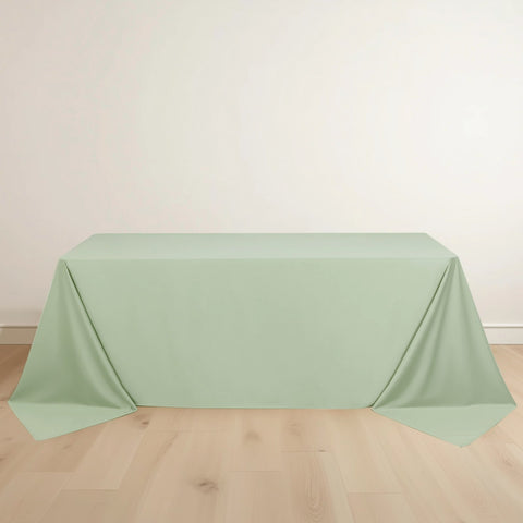 Scuba Rectangular 90"x132" Tablecloth Sage Green - Wrinkle Free, Stain Resistant & Seamless Table Cover