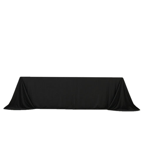 Scuba Rectangular 90"x156" Tablecloth Black with Rounded Corners – Seamless, Wrinkle Free & Stain Resistant Table Cover