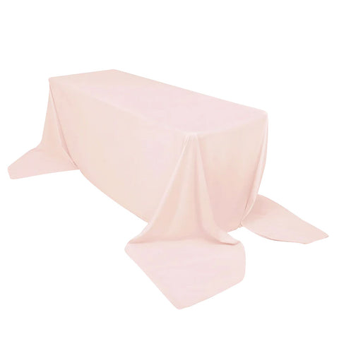 Scuba Rectangular 90"x156" Tablecloth Blush - Wrinkle Free, Stain Resistant & Seamless Table Cover
