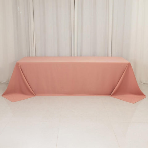 Scuba Rectangular 90"x156" Tablecloth Dusty Rose - Wrinkle Free, Stain Resistant & Seamless Table Cover