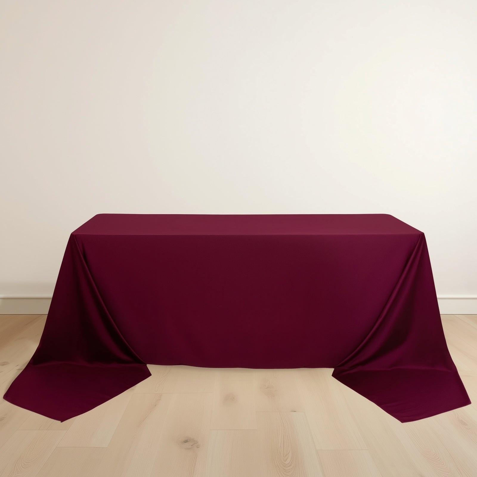 Scuba Rectangular 90"x156" Tablecloth Burgundy - Wrinkle Free, Stain Resistant & Seamless Table Cover
