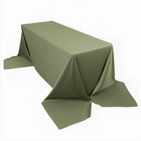 Scuba Rectangular 90"x156" Tablecloth Dusty Sage Green - Wrinkle Free, Stain Resistant & Seamless Table Cover
