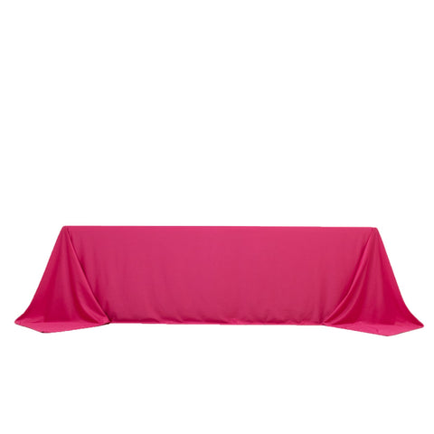 Scuba Rectangular 90"x156" Tablecloth Fuchsia - Wrinkle Free, Stain Resistant & Seamless Table Cover