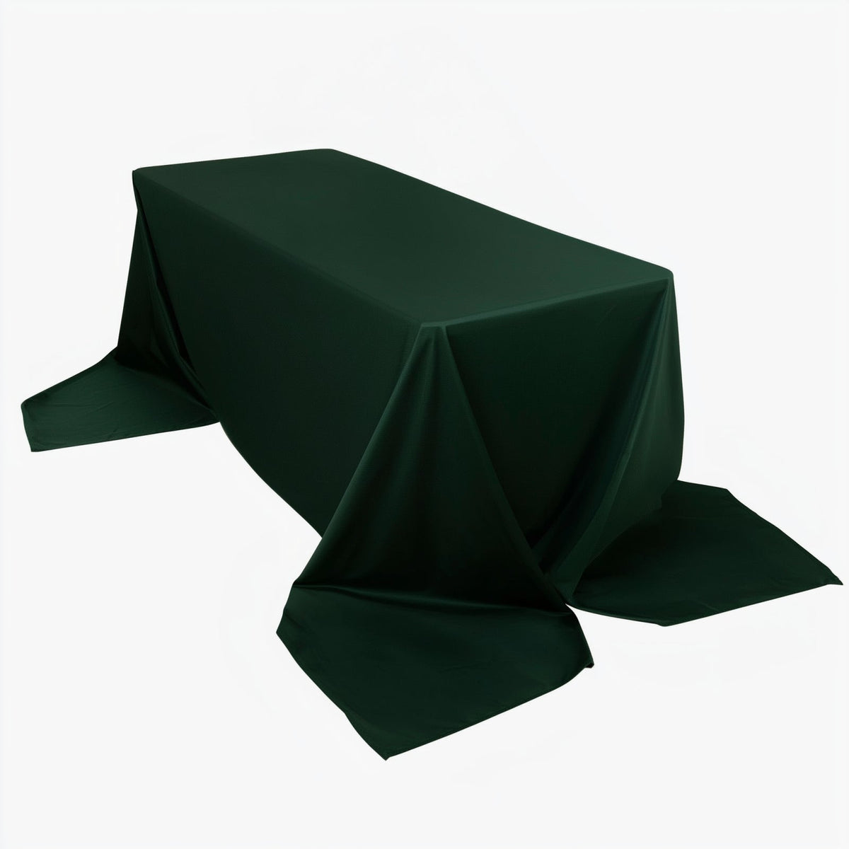 Scuba Rectangular 90"x156" Tablecloth Hunter Emerald Green - Wrinkle Free, Stain Resistant & Seamless Table Cover