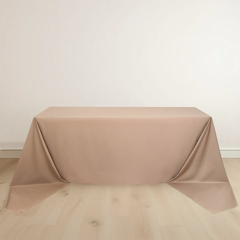 Scuba Rectangular 90"x156" Tablecloth Nude - Wrinkle Free, Stain Resistant & Seamless Table Cover