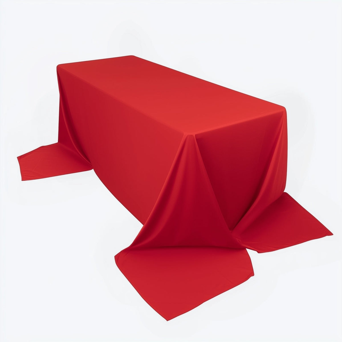 Scuba Rectangular 90"x156" Tablecloth Red - Wrinkle Free, Stain Resistant & Seamless Table Cover