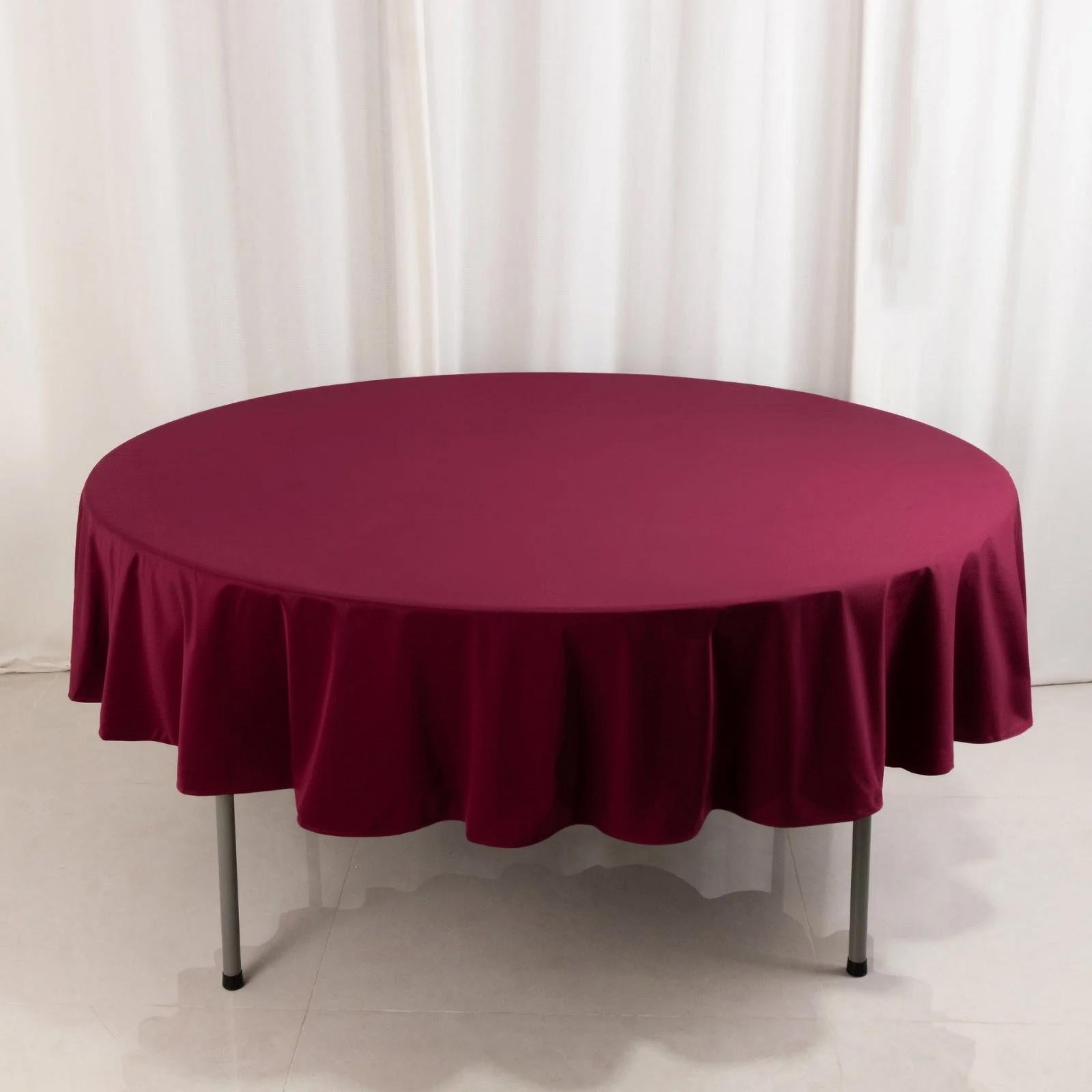 Scuba Round 90" Tablecloth Burgundy - Wrinkle Free & Stain Resistant Table Cover