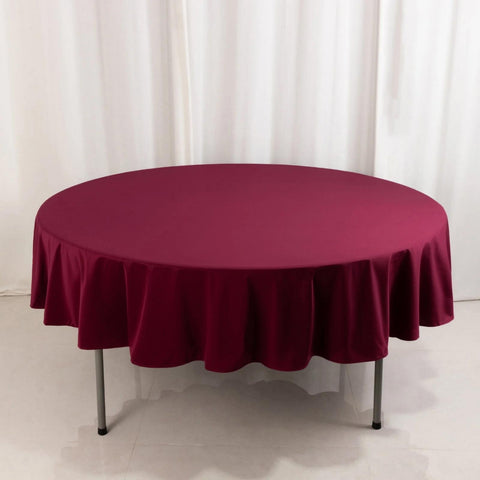 Scuba Round 90" Tablecloth Burgundy - Wrinkle Free & Stain Resistant Table Cover