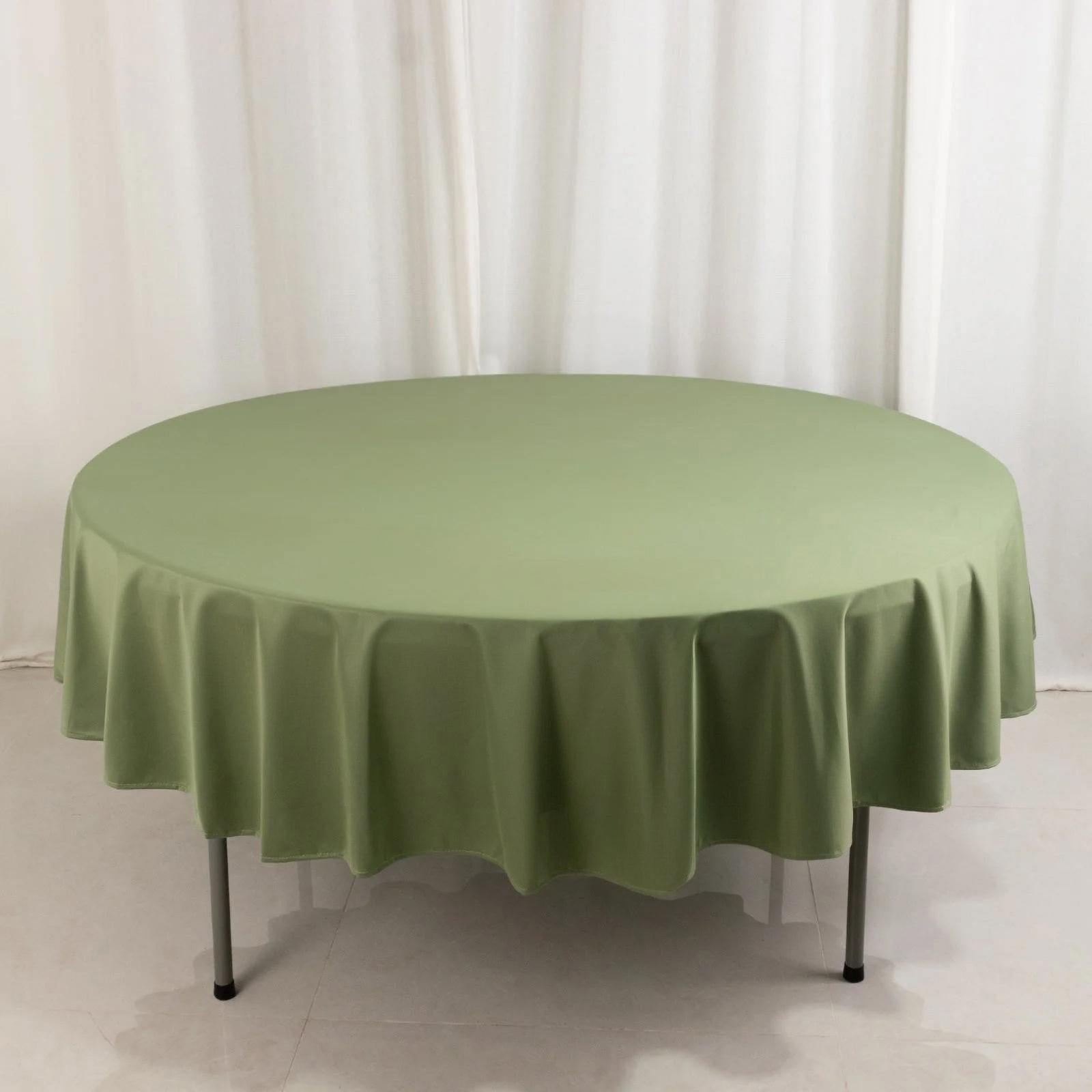 Scuba Round 90" Tablecloth Dusty Sage Green - Wrinkle Free & Stain Resistant Table Cover