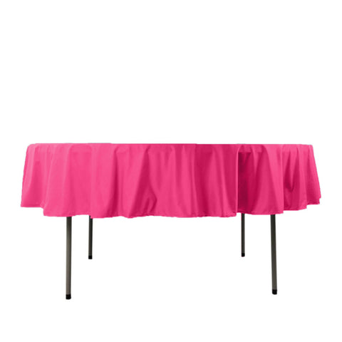 Scuba Round 90" Tablecloth Fuchsia - Wrinkle Free & Stain Resistant Table Cover