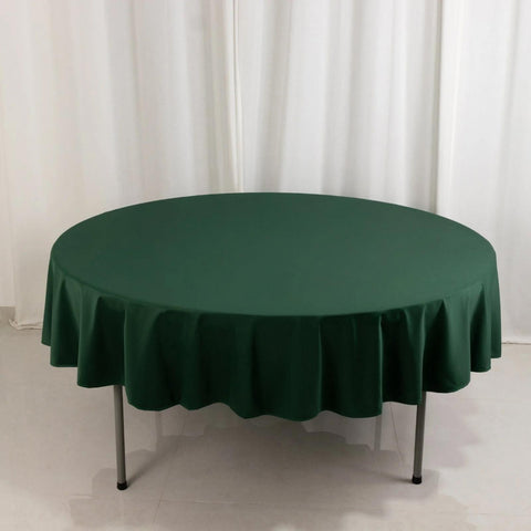 Scuba Round 90" Tablecloth Hunter Emerald Green - Wrinkle Free & Stain Resistant Table Cover