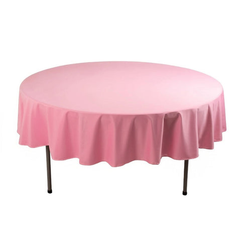 Scuba Round 90" Tablecloth Pink - Wrinkle Free & Stain Resistant Table Cover