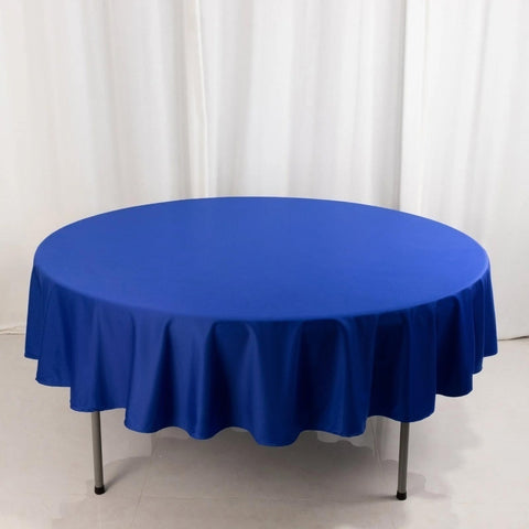Scuba Round 90" Tablecloth Royal Blue - Wrinkle Free & Stain Resistant Table Cover